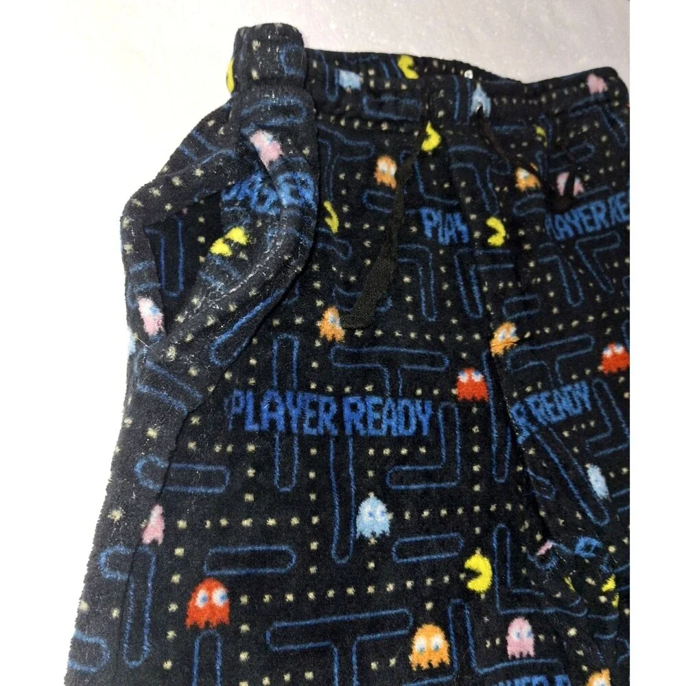 Bandai Namco Pac Man Lg Player Ready Comfy Fleece Lounge Sleep Pants - Picture 4 of 10